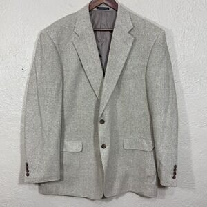 Vtg RBM Silk Sport Coat Blazer 46R Tweed Tan Minimalist 90s Old Money Ivy Preppy